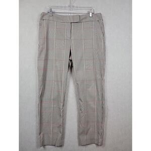 Liz Claiborne Emma Classic Gray Plaid Mid Rise Straight Leg Trousers Women's 12